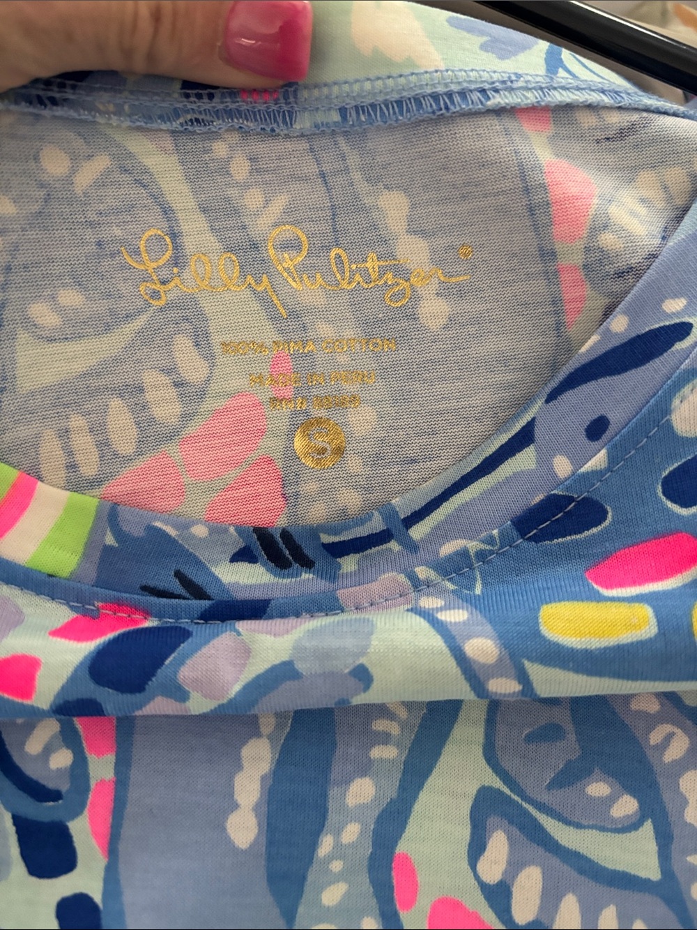 Lilly Pulitzer Blue Multi Palm-Print Shift Dress - Picture 3 of 3